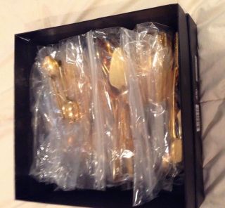 International Decorators Cutlery Set For 12 - Gold Plated Over Stainless Steel