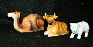 Homco Home Interiors 3 Pc Animal Nativity Set 5552 Camel Sheep Cow