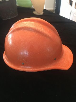 Vintage Ed Bullard 502 Fiberglass Hard Hat Orange