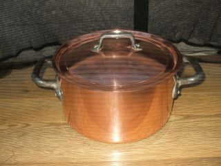 Vintage French Havard Copper Cuisine Casserole Stew Pan Metal Handles 2mm 5ltpro