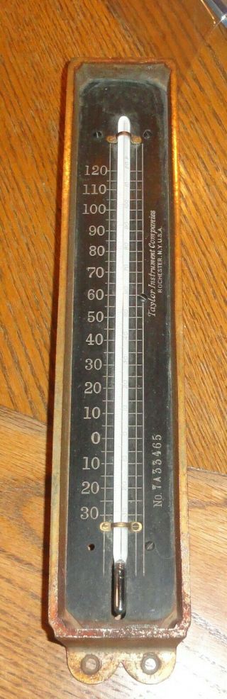 Vintage Taylor Instruments Co.  Heavy Casted Metal Thermometer No 7a33465