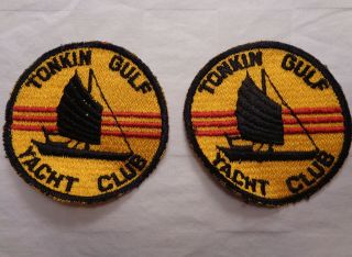 2 7th Fleet Us Navy Tonkin Gulf Yacht Club Shoulder Patches Vietnam