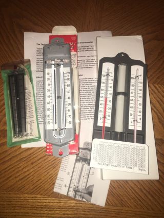 Taylor Wet/dry Bulb Hygrometer,  Taylor Max/min Thermometer And Dwyer Wind Meter