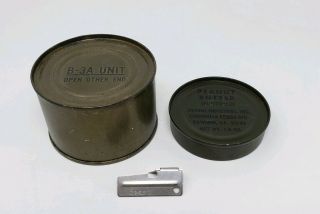 1968 C Ration Vietnam War B - 3a Unit & Peanut Butter W/p - 38 Can Opener
