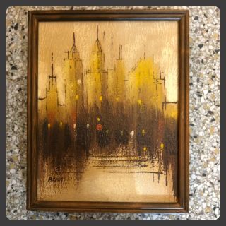 Vintage Mid Century Abstract Painting Brent