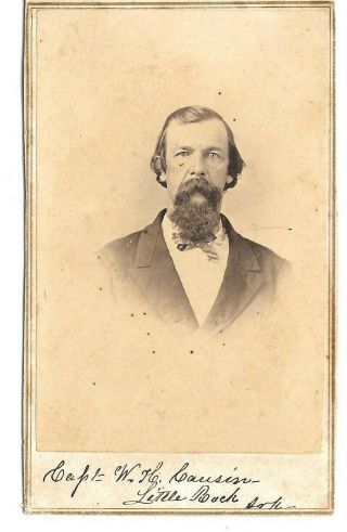 Mexican War & Civil War Arkansas Veteran Captain William Cousin Signed Cdv Photo