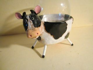 Vintage Cow Shaped Holder with small Glass Bowl by Ganz Novelty Decor 2