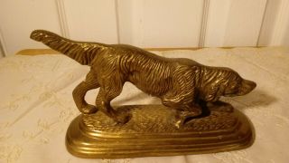 Vintage Brass / Bronze Statue Of Irish Setter Dog