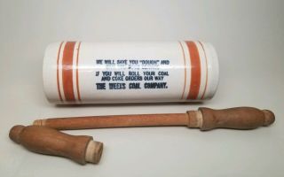 Advertising Western Stoneware Rolling Pin Band WEEKS COAL CO.  - STERLING,  IL 3