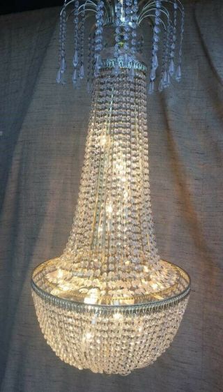 Vintage French Empire Crystal Chandelier - 21 Lights - All Crystals