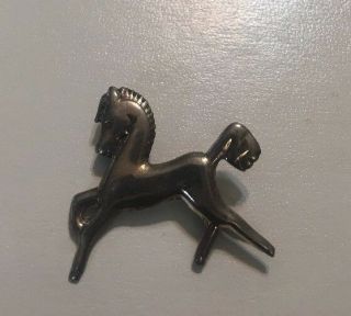 Wonderful Silver Prancing Pony Horse Colt Pin / Brooch Made In Mexico