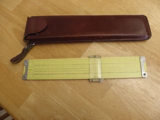 Vintage Pickett N 3 - Es Power Log Exponential Slide Rule & Leather Case