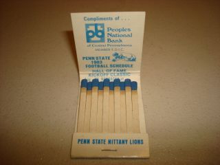 Rare Vintage Matches Penn State Nittany Lions 1982 Champions 1983 Schedule USA 3
