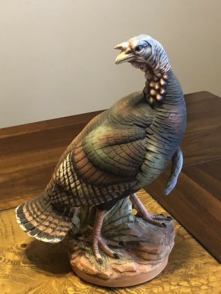 Vintage Ceramic Wild Turkey Figurine - Andrea By Sadek Foil Tag 7922