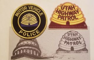 Utah State Law Enforcement Patches - Set Of 2 (highway Patrol/motor Vehicle)