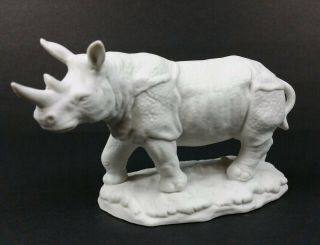 Vintage Aldon Accessories White Rhino Rhinoceros Figurine Sticker Euc