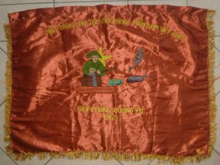 Quang Tri - Large Silk Flag - Viet Cong - 1969 - Khe Sanh - Vietnam War - 2100