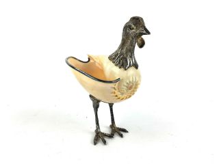 Vintage Hollywood Regency Italian Silver Plated Bird Shell Sculpture By Binazzi