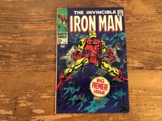 Invincible Iron Man 1 Marvel Comics 1968 Key Silver Age Origin Comb R