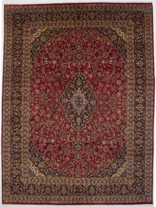 Traditional Floral Design Red 10x13 Large Vintage Plush Oriental Rug Wool Carpet