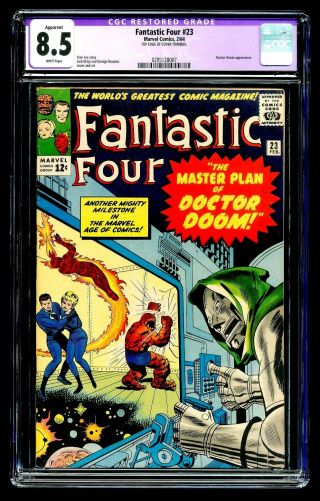 Fantastic Four 23 / Cgc 8.  5 / White Pages / Doctor Doom On Cover / Kirby Art