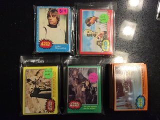 Star Wars Cards 1977 Vintage Complete 1 - 5 Set 1 - 330 W Stickers Nrmint All 5sets