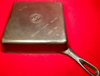 Griswold Cast Iron 768 Square Utility Skillet FLAT EB 3
