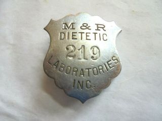 Vintage Moores & Ross M&r Dietetic Laboratories Similac Factory Employee Badge