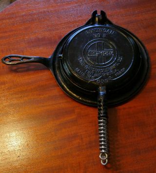 Griswold American No 8 Waffle Iron W/ Low Base Puritan