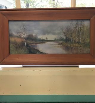 George Howell Gay Signed Watercolor Painting.  11 " X4 " Water Landscape.