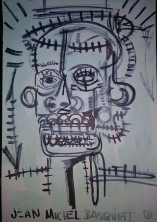 Jean Michel Basquiat Drawing Painting Graffiti King Mixed Media Art Drawing Jmb
