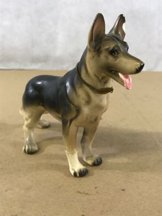 Vintage Ceramic German Shepherd Figurine W/ Collar Tag G26