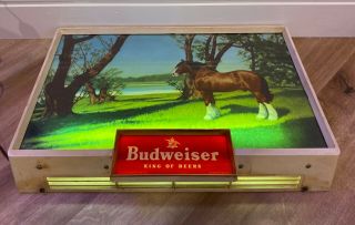 Vintage Budweiser Clydesdales 2 Lighted Beer Sign