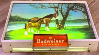 Vintage Budweiser Clydesdales 1 Lighted Beer Sign