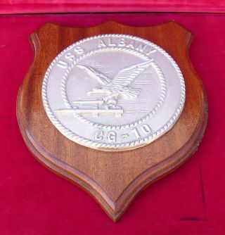 Uss Albany Cg - 10 Guided Missile Cruiser Us Navy Issued Ship Plaque
