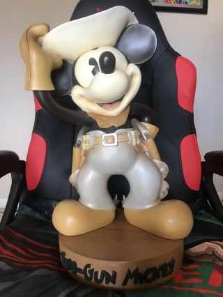 Disney Mickey Mouse " Two Gun Mickey " 22 " Big Fig Statue Large Figurine