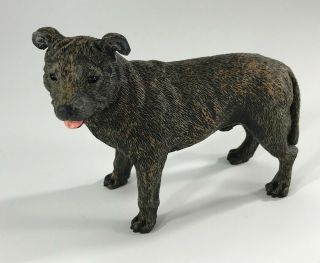 Staffordshire Bull Terrier Dog Figurine Hand Painted Dog Lover Gift W Box