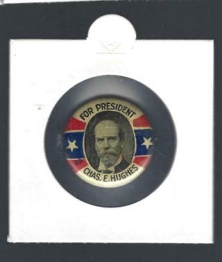 1916 Charles E.  Hughes R/w/b Picture Campaign Button