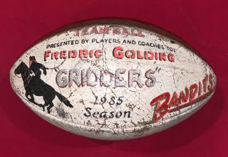 Vintage 1985 Usfl Tampa Bay Bandits Game Ball Painted Trophy Football Early Old