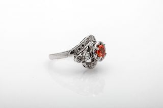 Vintage $4000 1.  75ct Natural Padparadscha Sapphire Diamond 14k White Gold Ring 2