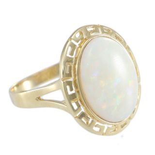 Fire Opal Cocktail Ring Vintage Estate Womens 14k Yellow Gold 3.  51ctw Us 8.  00