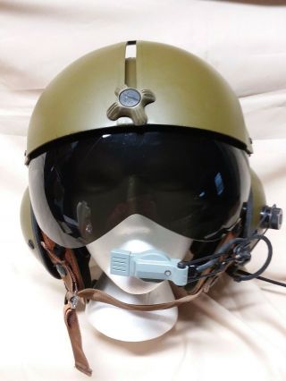 Vietnam War Era Gentex Helicopter Pilot Flight Helmet - Regular W/ Carry Bag