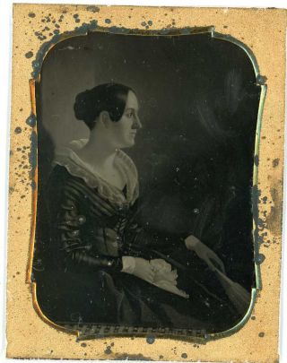 Daguerreotype Of Painting Of Woman - Wife Of George Caleb Bingham?