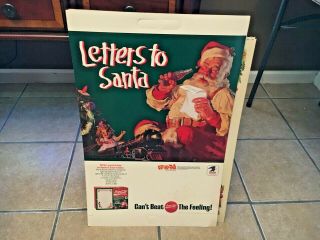 Vintage Coca Cola Santa Claus Store Display Sign Letters To Santa Coke