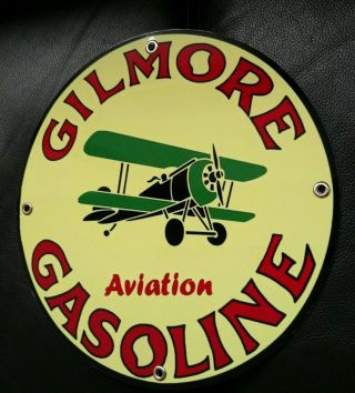 Gilmore Aviation Motor Oil Gas Gasoline Sign