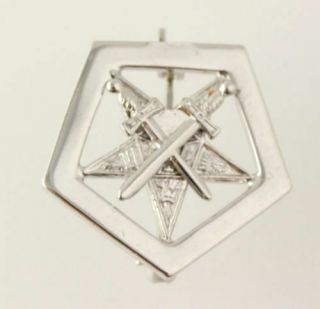 Order Of The Eastern Star - Sterling Silver Masonic Oes Sentinel Officer Pin