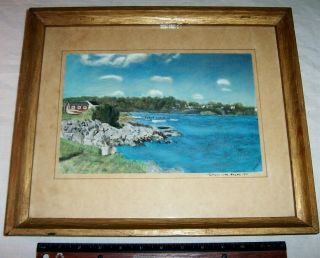 1957 Palmers Cove Noank Connecticut,  Watercolor Painting Artist Signed Chap