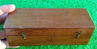 Vintage Brass Portable Microscope W/ Wooden Carrying Case,  Ship 2