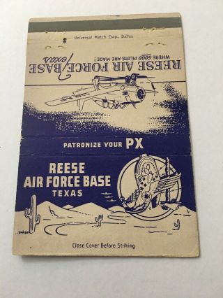 Vintage Matchbook Cover Matchcover Reese Air Force Base Texas Tx