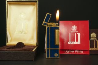 Dunhill Rollagas Lighter Serviced O - Rings W/box Vintage L10
